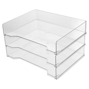 Room Essentials | Office | 3 Tier Clear Acrylic Stackable Letter Tray ...